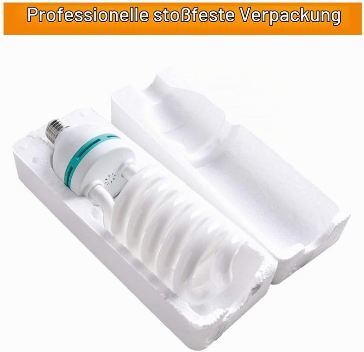 2X135W CFL Fotolampe 5500K Fotoleuchte mit E27 Stecker,FGen Studioleuchte Energiesparende 10000 Stun