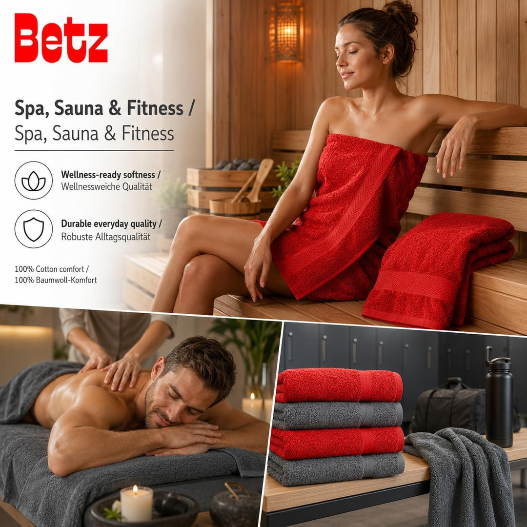 Betz Premium Frottier Handtuch-Set 10-teilig - 2X Duschtücher - 4X Handtücher - 2X Gästetücher - 2X