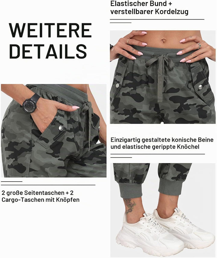 JINSHI Hosen Damen Cargohose Wanderhose Leichte Jogginghose Freizeithose Funktionshose Outdoorhose m