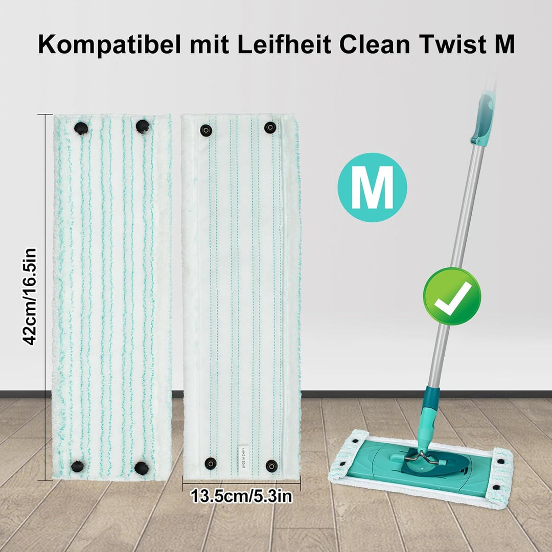 Wischmopp Bezug für Leifheit Combi/Clean Twist M Micro Duo Bodenwischer Ersatzbezug Wischbezug Ersat