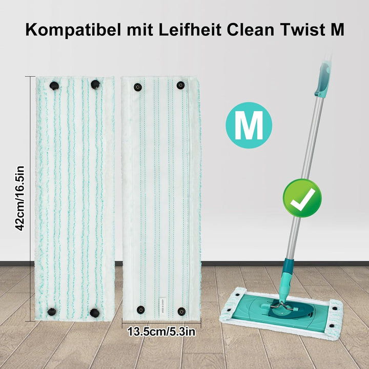 Wischmopp Bezug für Leifheit Combi/Clean Twist M Micro Duo Bodenwischer Ersatzbezug Wischbezug Ersat