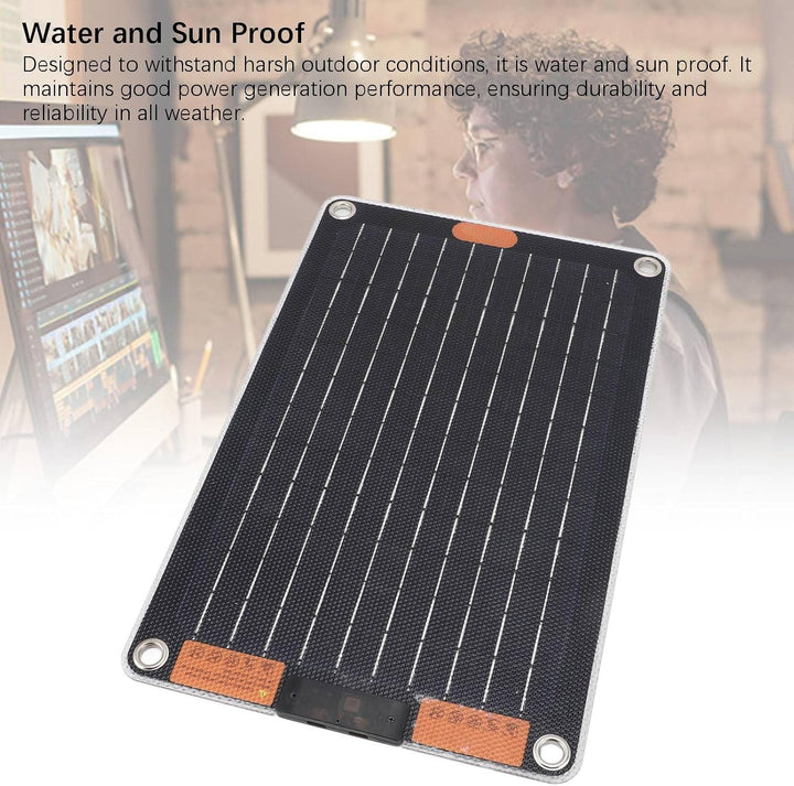 Solarladegerät, 30W 5V 3A monokristallines Solarpanel mit doppelseitiger Stromerzeugung und Schnelll