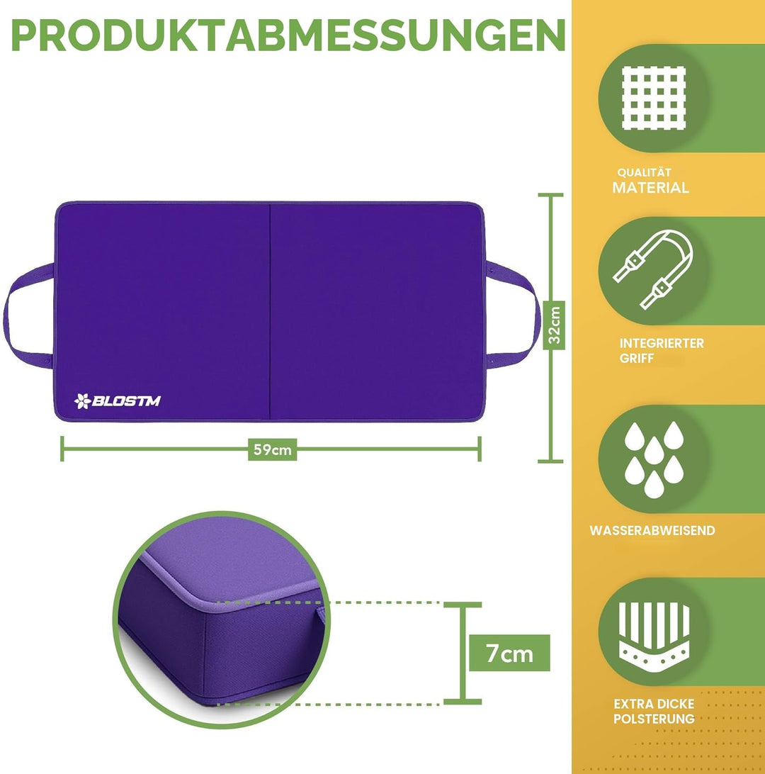 BLOSTM Extra dicke Garten-Knieunterlage – grosse, faltbare Garten-Knieunterlage mit Griffen – wasser