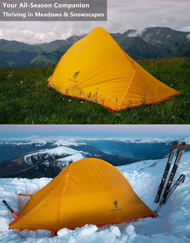 GEERTOP Campingzelt Ultraleichte 2 Personen Doppelten Zelt 3-4 Saison Camping Zelt für Trekking, Out