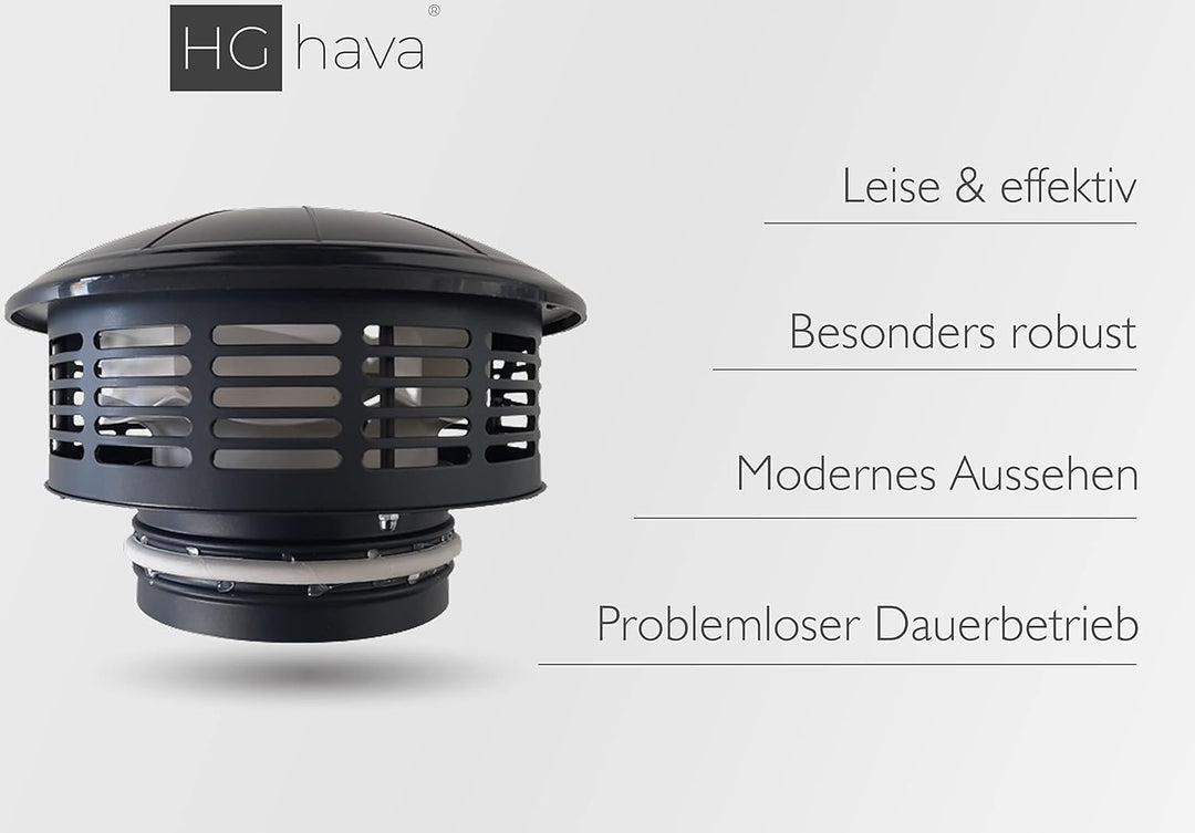 HG hava Dachventilator mit 160 mm Durchmesser, Industrie-Abzugsventilator, Maximaler Luftstrom 500 m