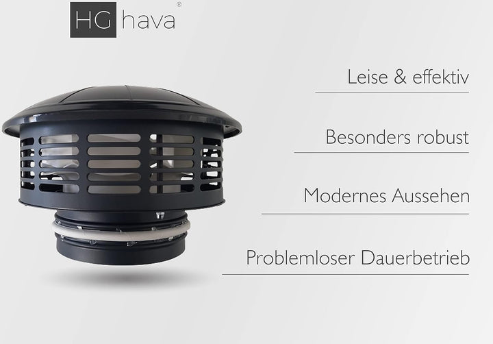 HG hava Dachventilator mit 160 mm Durchmesser, Industrie-Abzugsventilator, Maximaler Luftstrom 500 m