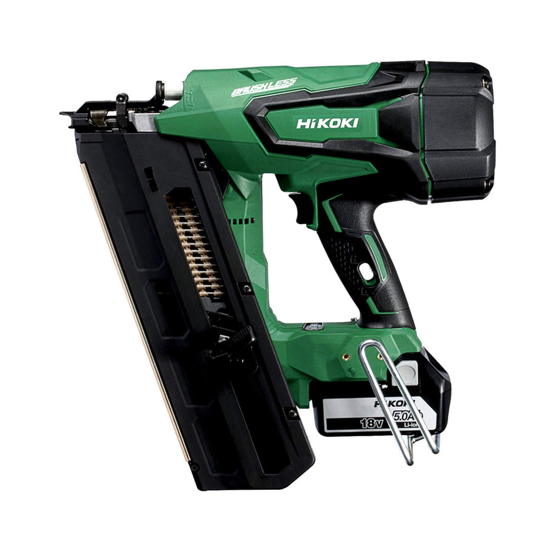 HiKoki 18V Akku Streifen Nagler (Brushless) (NR1890DBRL(5.0) (HSC IV) Akku-Nagler 20°) -2 x 5.0AH, 9