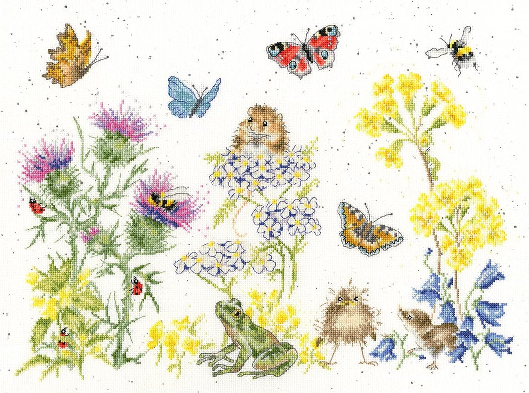 Bothy Threads The Home of Happy Stitching Kreuzstich Set mit Zählmuster Wildblumenerinnerungen