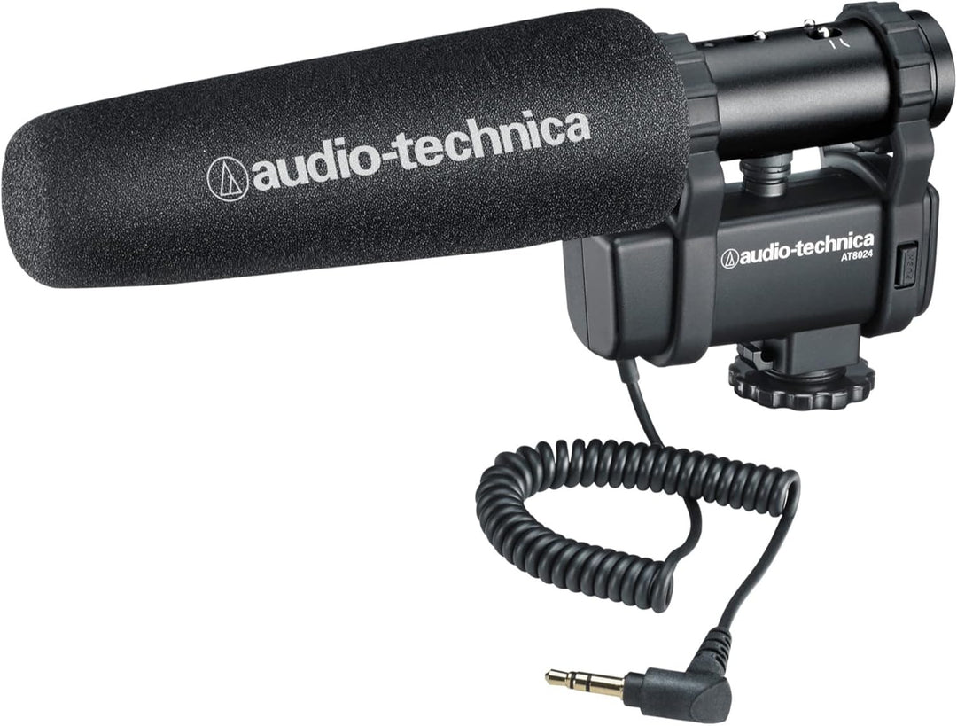 Audio-Technica AT8024 Stereo/Mono Mikrofon für Kameras, Schwarz
