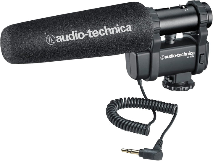Audio-Technica AT8024 Stereo/Mono Mikrofon für Kameras, Schwarz
