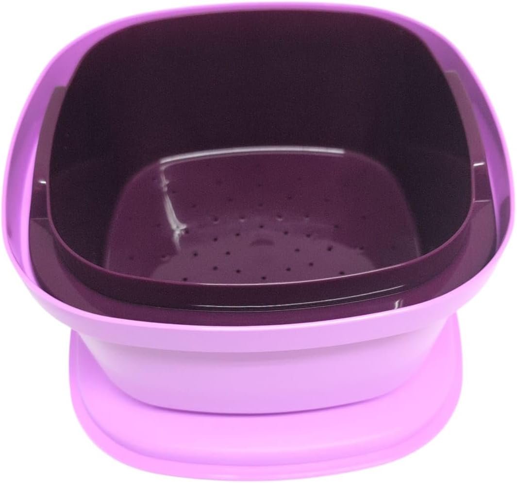 Tupperware kleiner Super Servierstar Siebservierer Thermo-Duo Küchenhelfer mit Sieb in grün weiss Kü