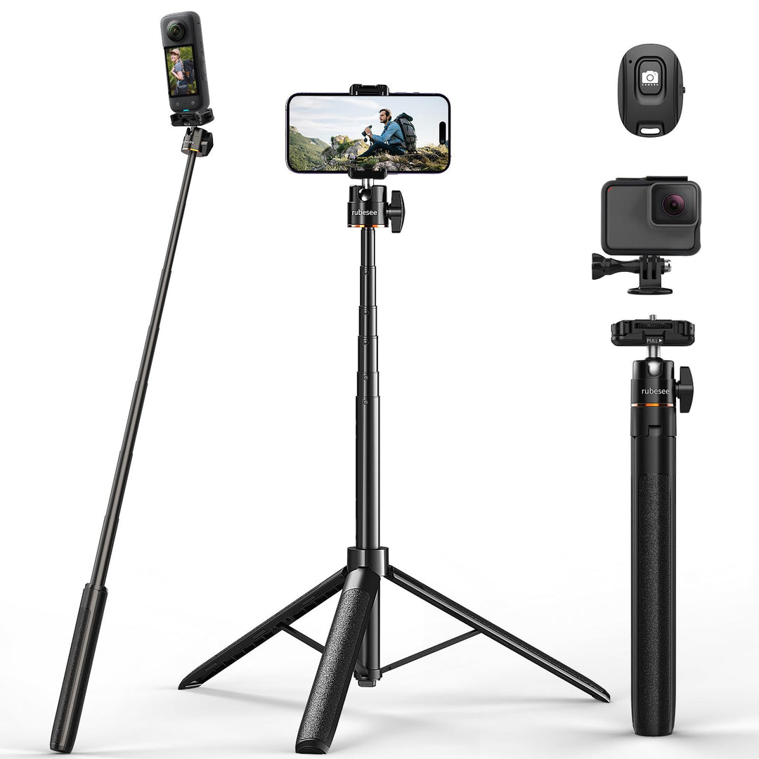 162cm Selfie Stick Stativ, Handy Stativ, Ausziehbarer Stativständer für Videoaufnahmen mit drahtlose