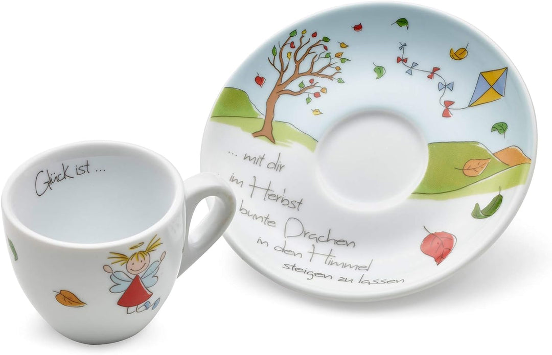 Heaven and Angels Espressotassen Set dickwandig; 4er–Set; Art Collection Design Vier Jahreszeiten; G