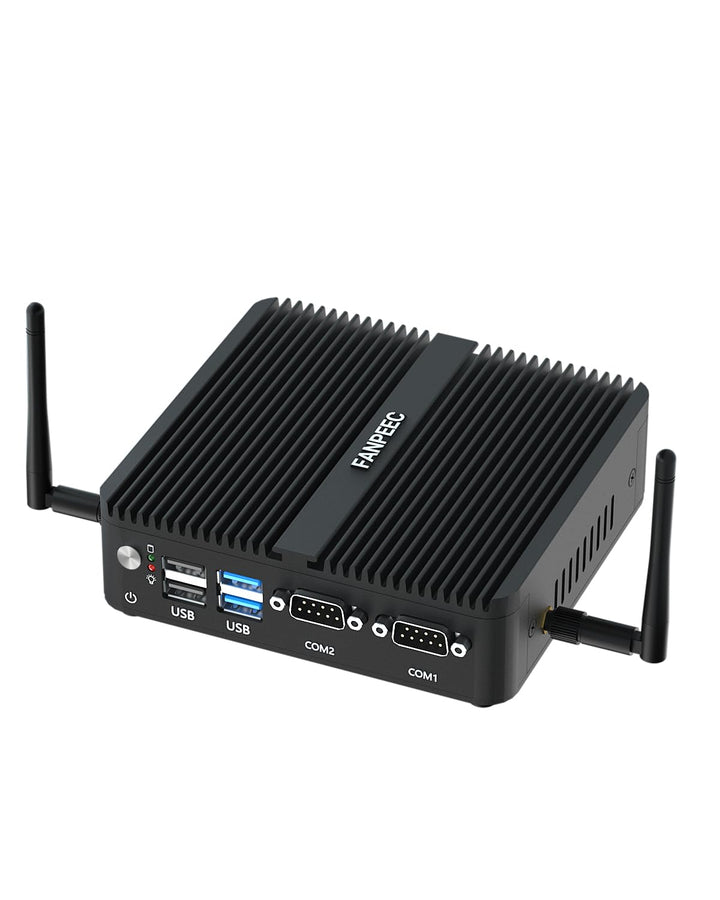 FANPEEC Lüfterloser Mini PC J5005 (bis zu 2,80 GHz) 16GB DDR4 512GB MSATA SSD, Industrie PC HD + VGA