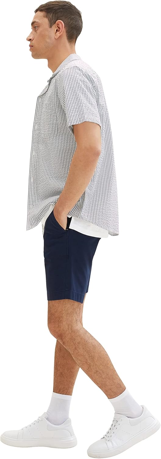 TOM TAILOR Herren Slim Chino Bermuda Shorts mit Stretch 28 10668 - Sky Captain Blue, 28 10668 - Sky