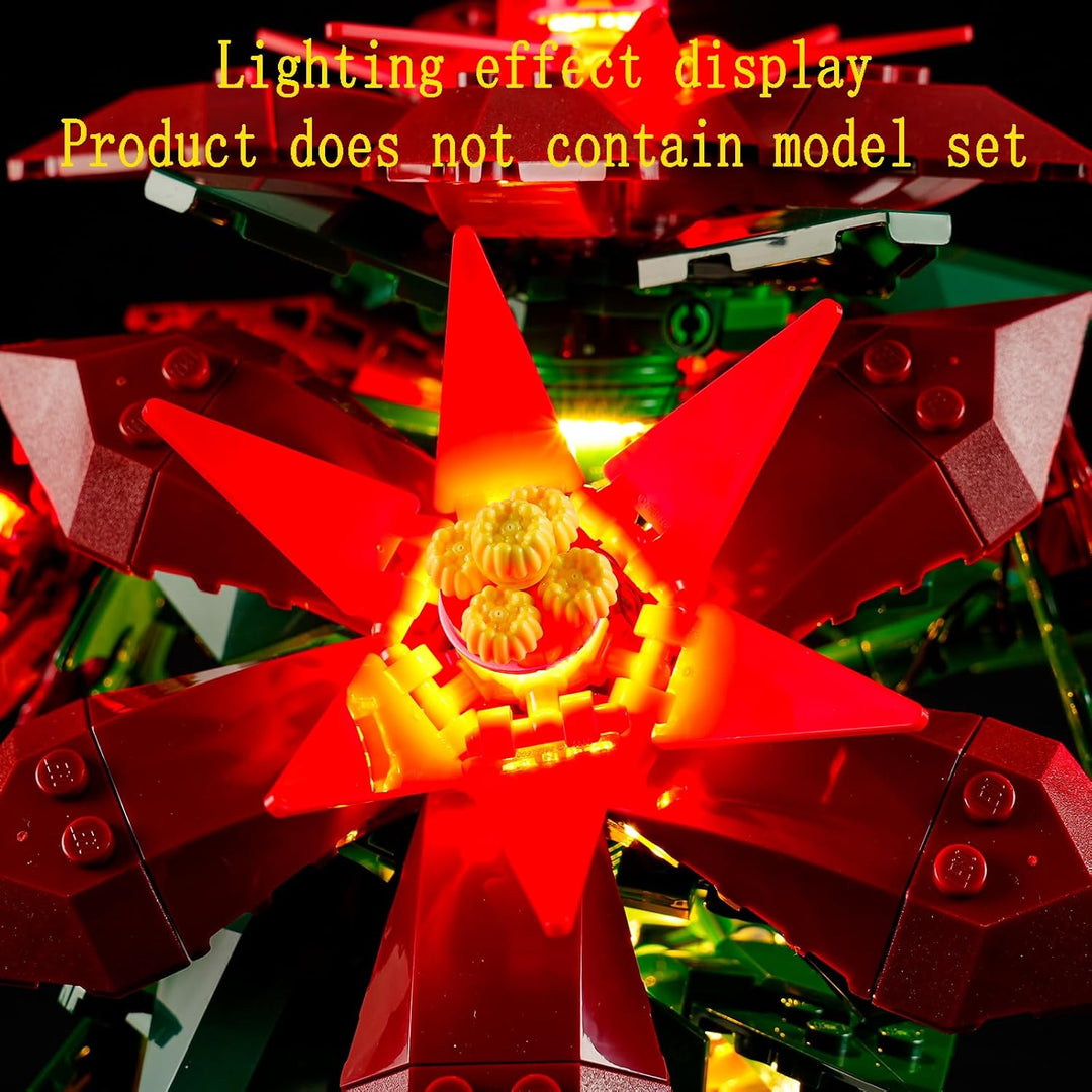 GEAMENT LED Licht-Set Kompatibel mit Lego Weihnachtsstern (Poinsettia) Botanical Collection 10370 Ba