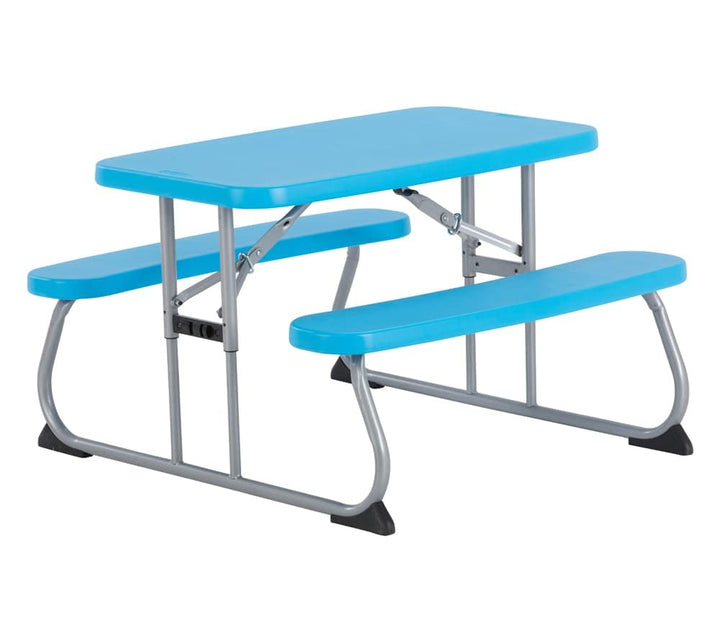 LIFETIME Campingtisch & Picknicktisch für Kinder | 83x90x53 cm Blau | Kunststoff Tisch inklusive Ban