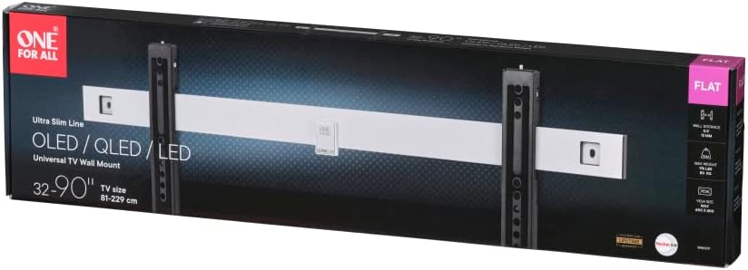 One for All TV-Wandhalterung - Fernseher Halterung - Curved 4K OLED QLED LED Flachbildfernseher - 32