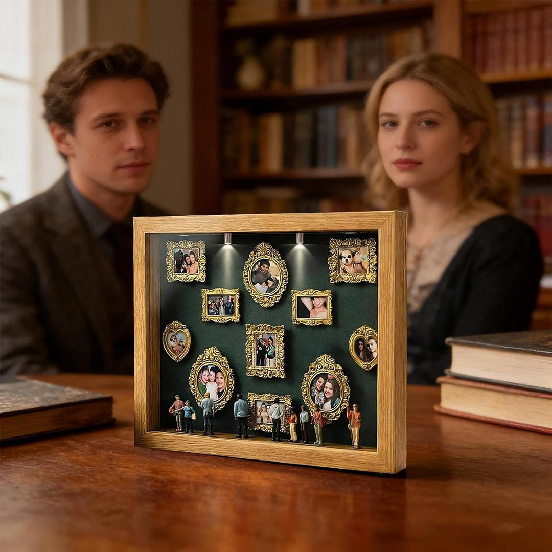 Museum of Us, DIY Mini-Museums-Silhouette-Box, personalisiertes Foto-Schattenbox-Rahmenset mit Licht