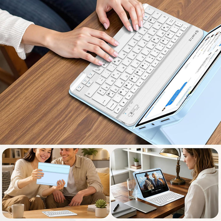 Fintie Tastatur Hülle für iPad Air 5 2022 / iPad Air 4 2020 10.9 Zoll, Schutzhülle mit TPU Rückschal