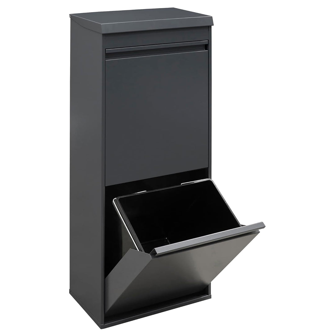 ARREGUI Top CR424-B Mülltrennsystem aus Stahl mit Aufbewahrungsbox mit Deckel | 3 Fächer Mülleimer f