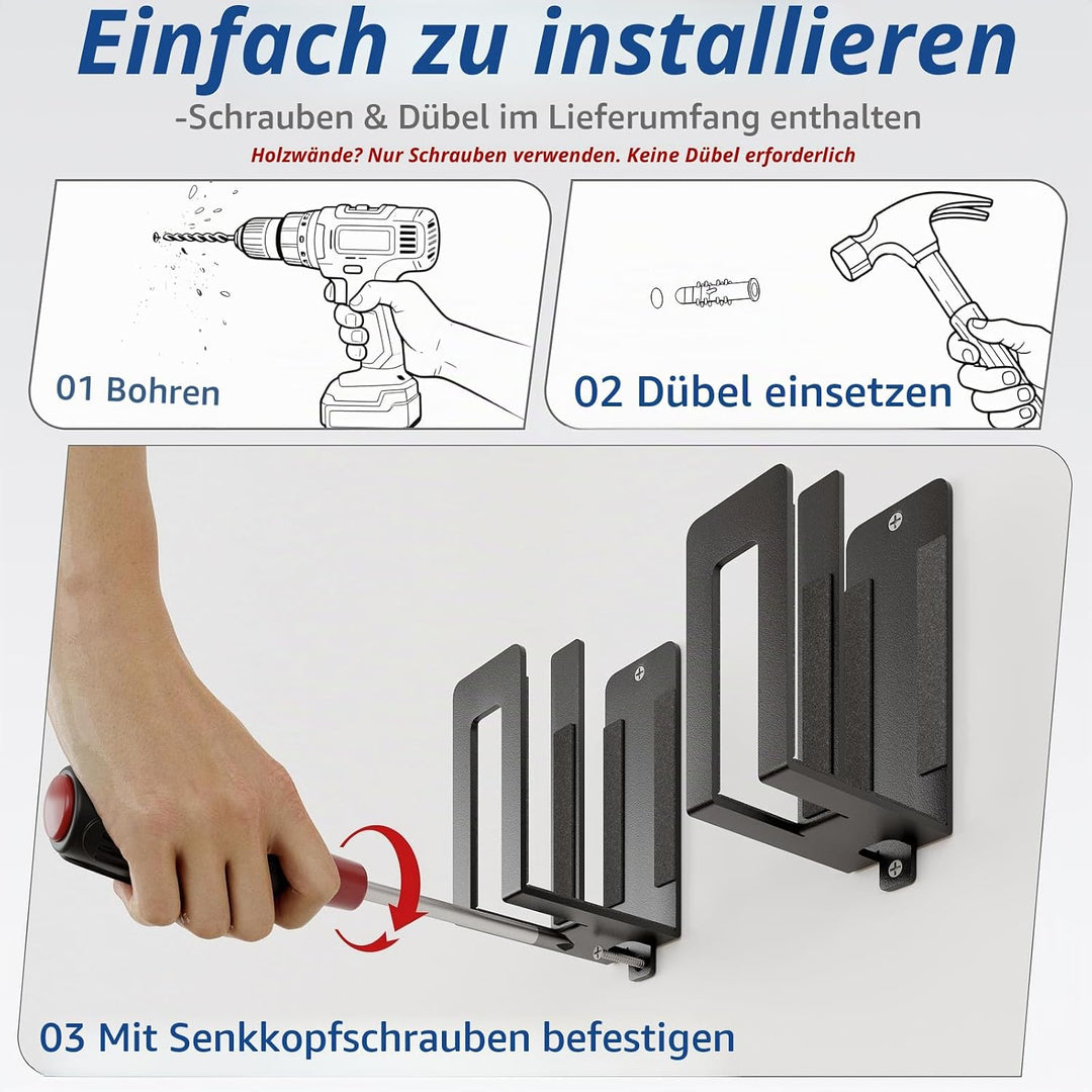 sciuU Laptop Wandhalterung - Dual Layer Universalhalter für 2 Geräte ≤38mm - Metall Wandregal für La