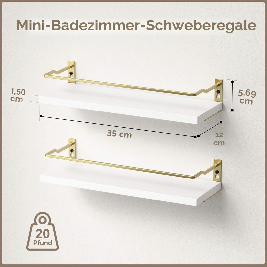RICHER HOUSE Badezimmerregale, kleines schwebendes Wandregal für Badezimmerdekoration, wandmontierte
