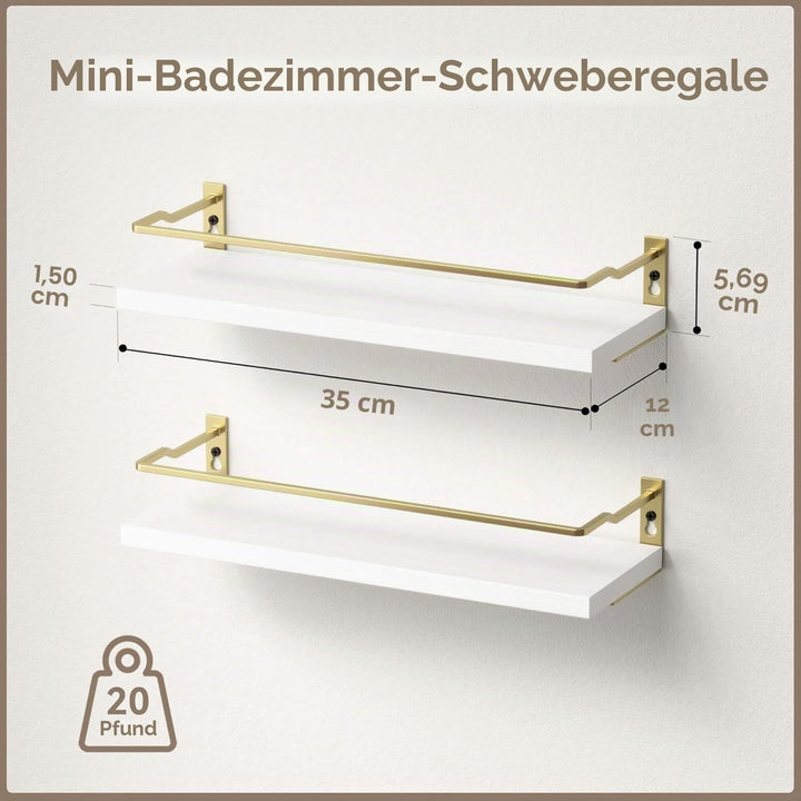 RICHER HOUSE Badezimmerregale, kleines schwebendes Wandregal für Badezimmerdekoration, wandmontierte