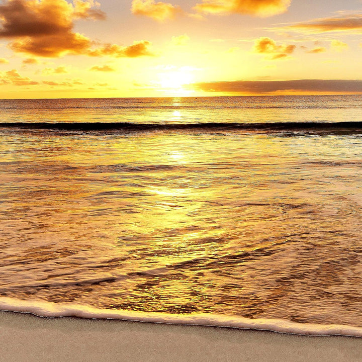 Runa Art Wandbilder Sonnenuntergang Strand 5 Teilig Bild auf Vlies Leinwand Deko Schlafzimmer Wohnzi
