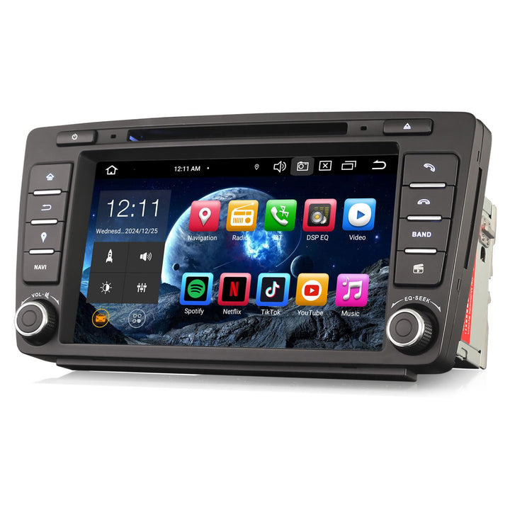Erisin 8-Kern 4GB RAM 64GB ROM Android 12 Autoradio Bluetooth mit GPS Navi Für Skoda Octavia Yeti Ra