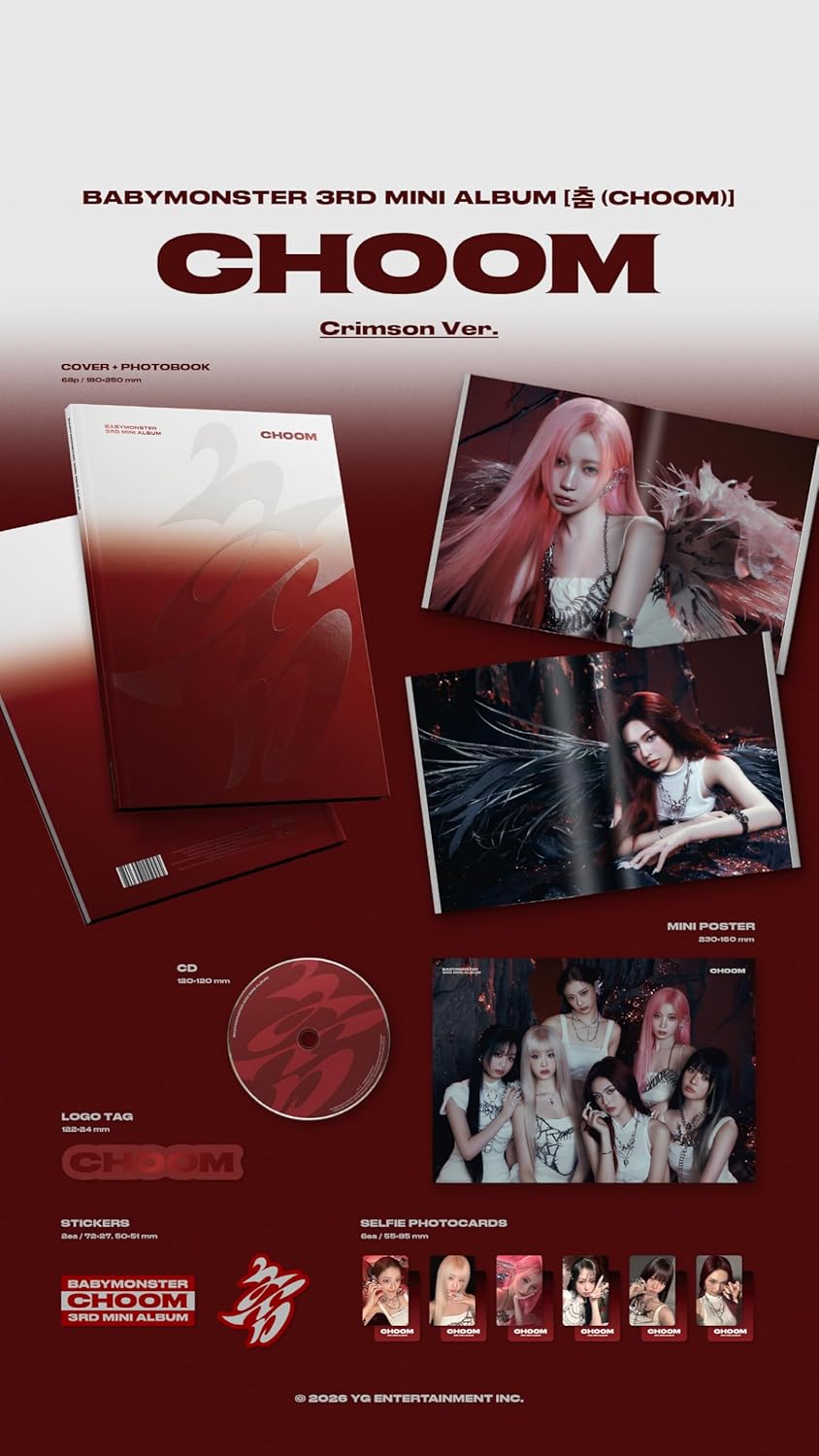 (3 Versionen Set: 1 Standard + 1 Juwel + 1 Schlüsselanhänger) Baby Monster Choom 3. Mini-Album mit T