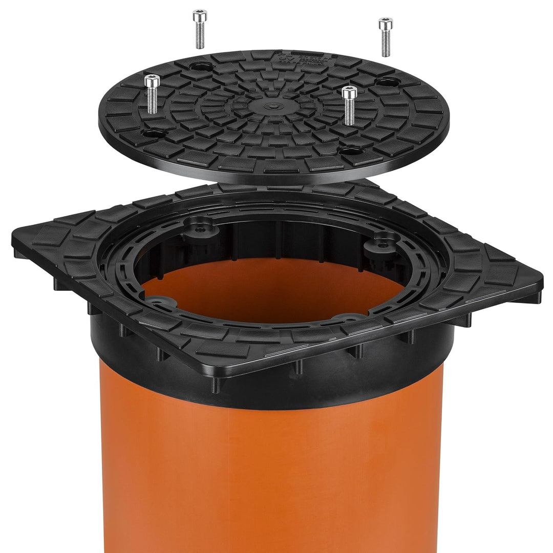 Kanaldeckel für Wellrohr Ø DN315 Schachtabdeckung Schachtdeckel Kontrollschacht Schwarz für Wellrohr