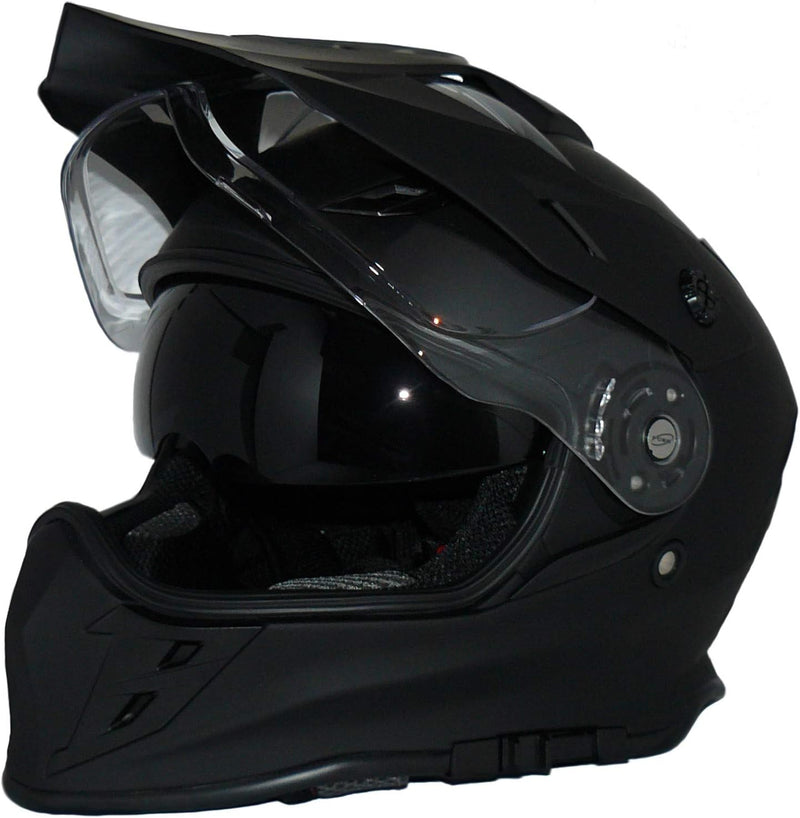 protectWEAR Herren mit Integrierter Sonnenblende und Visier V331-sm-l Crosshelm Endurohelm Motorradh