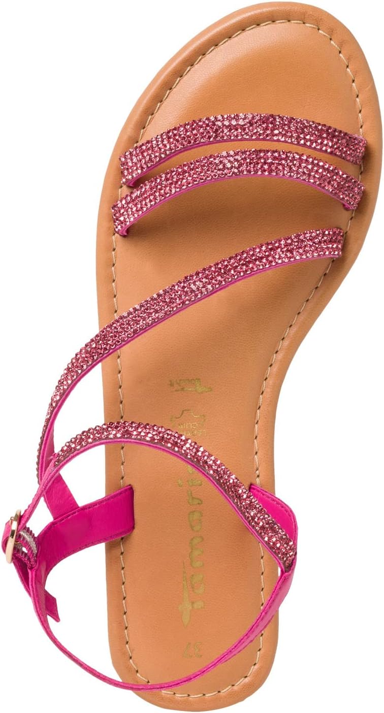 Tamaris Damen Sandaletten, Frauen Sandalen,TOUCHit-Fussbett 37 EU Pink Fuxia Glam, 37 EU Pink Fuxia