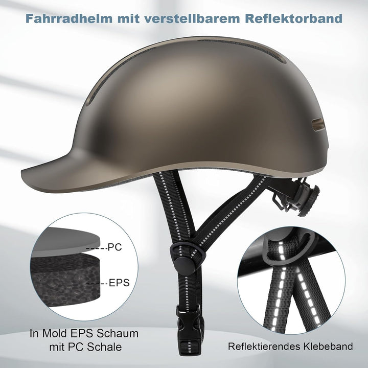 Shinmax Fahrradhelm für Damen und Herren, Einstellbarer Helm mit Visier & Sonnenschutz, Leicht & Bel