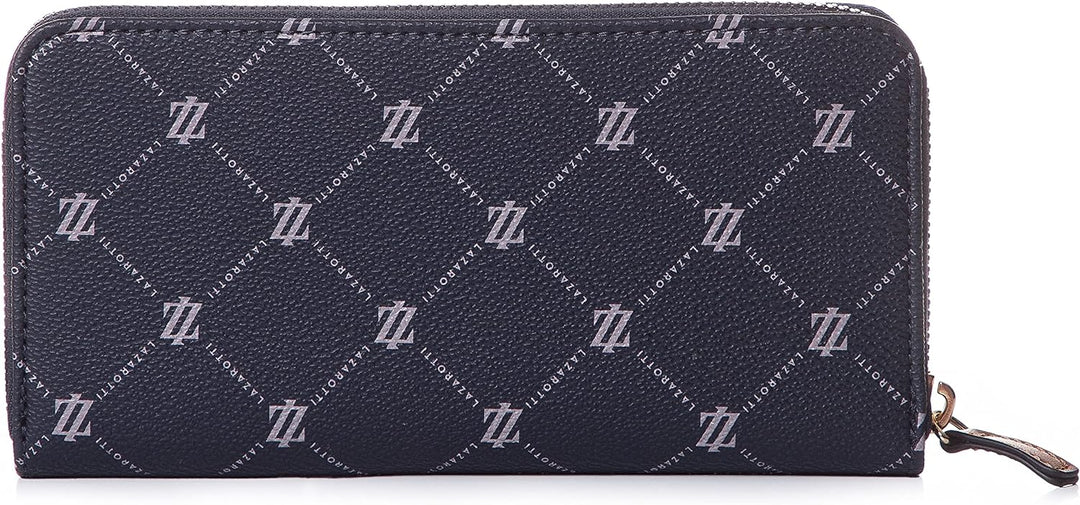 Lazarotti Palermo Geldbörse Damen | Geldbeutel mit Reissverschluss | grosses Portemonnaie 19,5 cm Bl