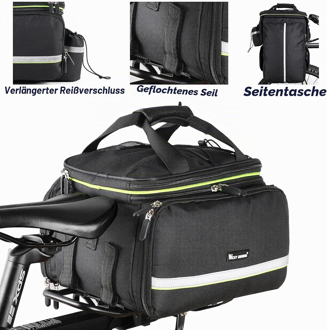UBORSE 3in1 Fahrradtasche für Gepäckträger 35L Wasserdicht Fahrrad Gepäckträgertasche Reflektierend