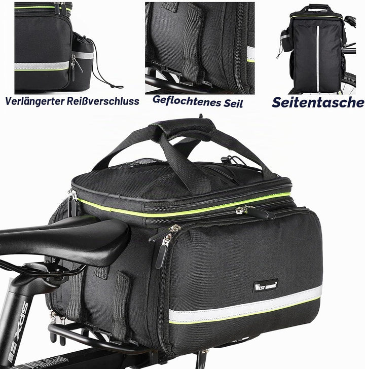 UBORSE 3in1 Fahrradtasche für Gepäckträger 35L Wasserdicht Fahrrad Gepäckträgertasche Reflektierend