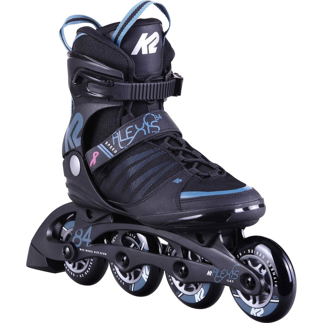 K2 Skates Damen Inline Skates ALEXIS 84 SPEED ALU, black - steel blue, 30D0270 Black Steel Blue EU: