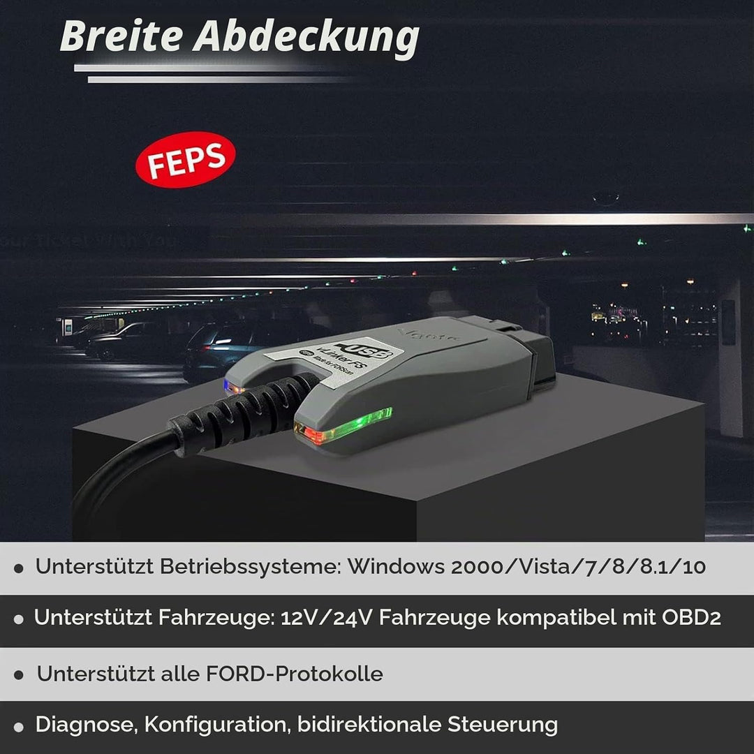 JUTA VLINKER FS OBD2 USB Adapter OBD-II Diagnosegerät für FORSscan mit HS/MS-CAN Auto Switch