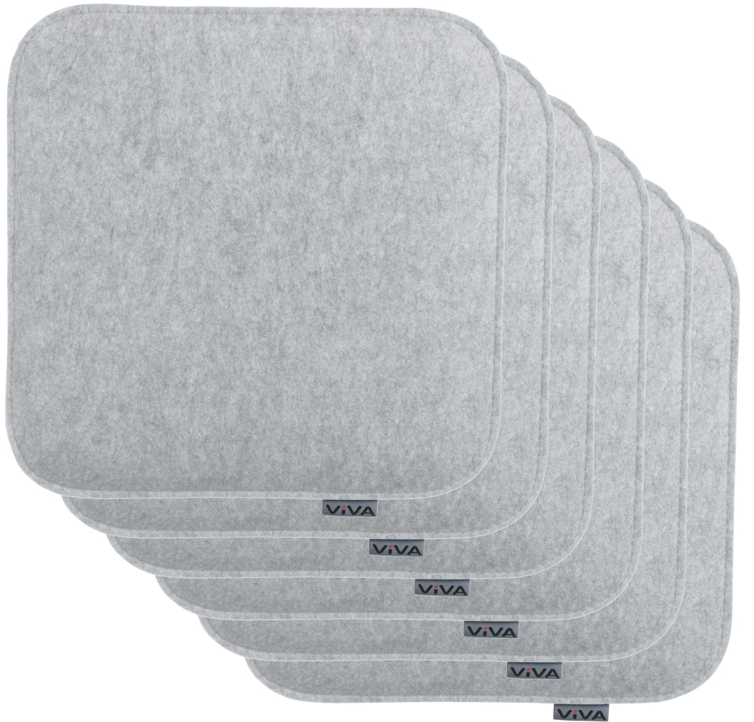 Brandsseller 6er Set Sitzkissen aus Filz 35x35x2 cm – Robuste Stuhlauflagen für innen und aussen, ec