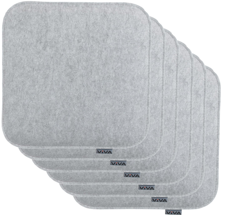Brandsseller 6er Set Sitzkissen aus Filz 35x35x2 cm – Robuste Stuhlauflagen für innen und aussen, ec