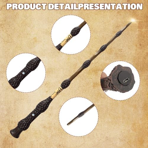 Elderstab Glühen, 39CM Dumbledore Zauberstab mit Licht, USB Aufladung Zauberstab Dumbledore in Gesch