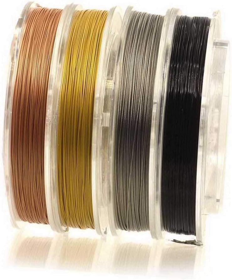Creative-Beads Schmuckdraht Juwelierdraht Edelstahldraht, Stahlseil, ummantelt 0,4mm, 100m Rolle, pe