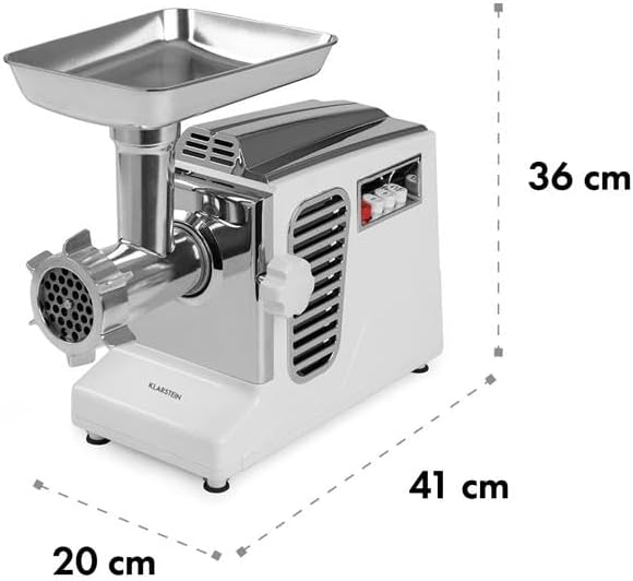 Klarstein Kraftprotz - elektrischer Fleischwolf, Leistung: 700 Watt, Blockierleistung: 1800 Watt, Ku