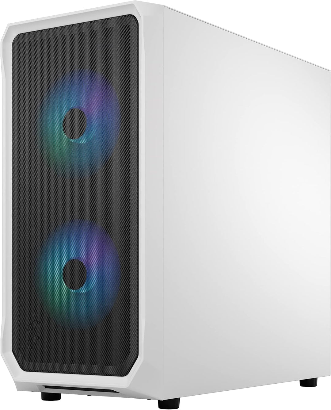 Fractal Design Focus 2 RGB White -Tempered Glass Clear Tint - Mesh Front – Two 140 mm RGB Aspect Fan