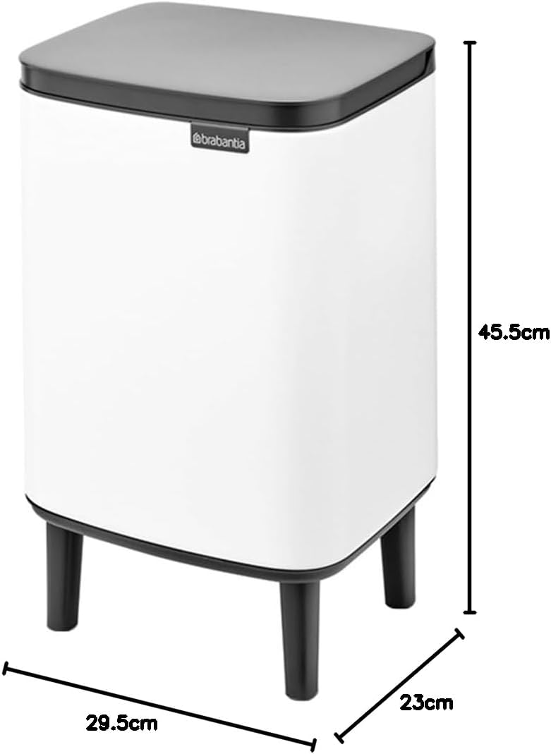 Brabantia - Mülleimer Bo Hi 12L mit Soft-Close-Deckel, herausnehmbarem Inneneimer und Transportgriff