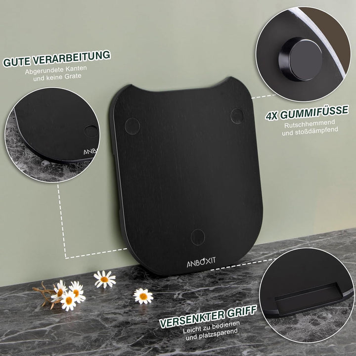ANBOXIT Gleitbrett für Thermomix TM6/TM5, Brett für Thermomix mit Rollen, Leicht Gleitendes Bambus R