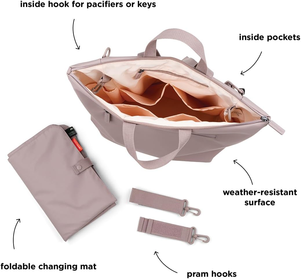 Done by Deer Wickelrucksack - Faltbare Wickelauflage und zwei Kinderwagenhaken inklusive - Wickeltas
