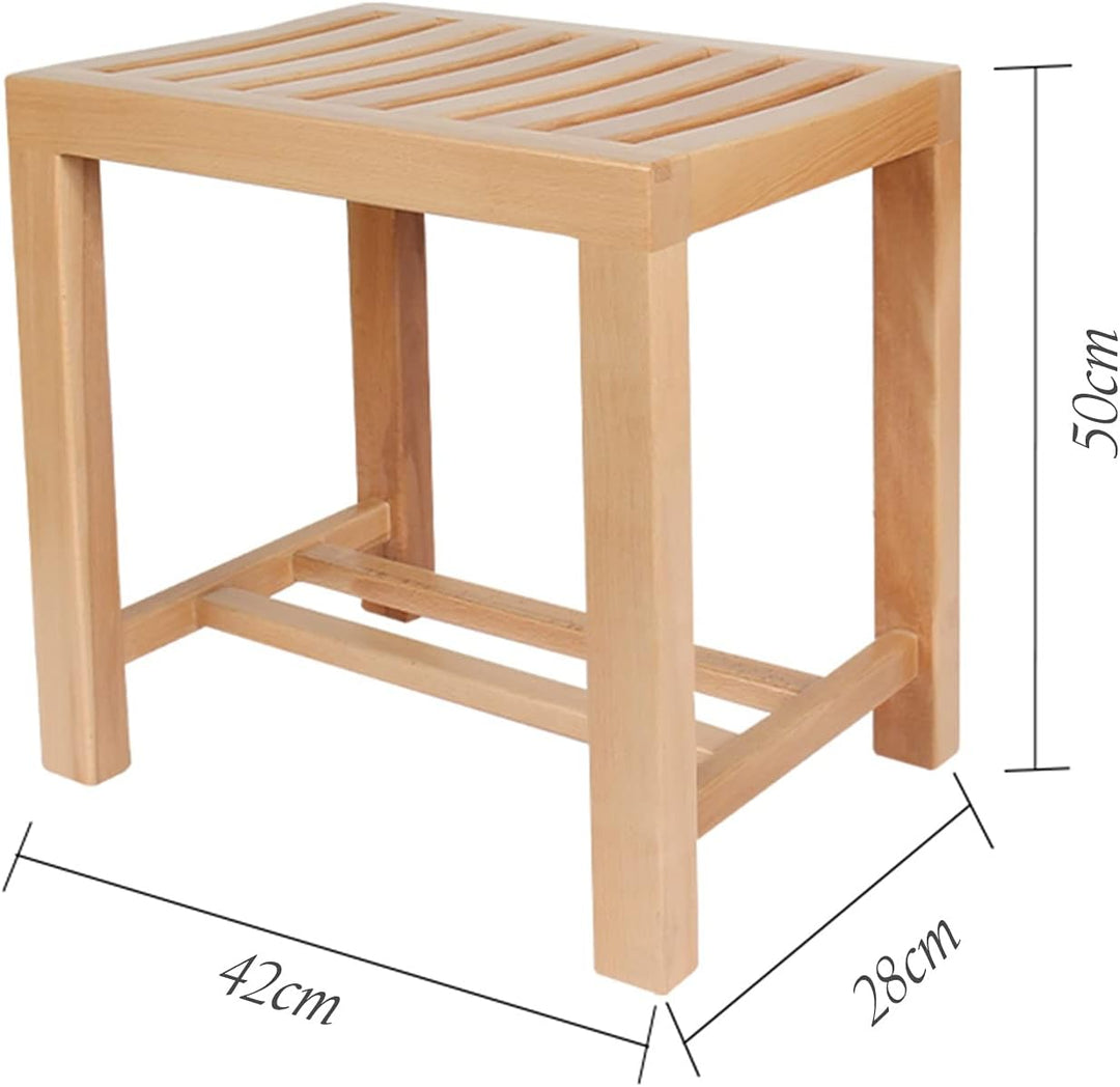 AMSXNOO Bambus Badezimmer Hocker, Duschhocker Badhocker Sitzhocker für Garderobe Beistelltisch Badez